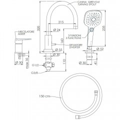 Смеситель на борт ванны Remer Dream D078CP