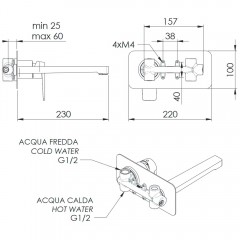 Смеситель для раковины встраиваемый Remer Dream D15L