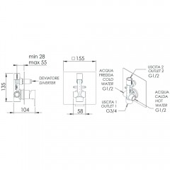 Смеситель для ванны встраиваемый Remer Q-Design QD09