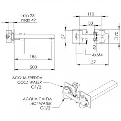 Смеситель для раковины встраиваемый Remer Q-Design QD15P