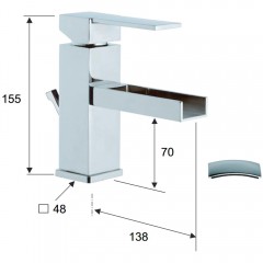 Смеситель для раковины Remer Qubika Cascata QC10