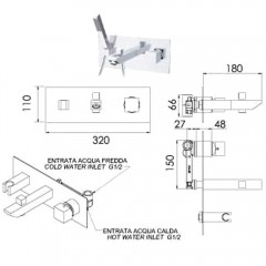 Смеситель для ванны встраиваемый Remer SQ3 S043