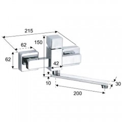 Смеситель для кухни настенный Remer SQ3 S413