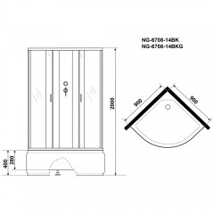 Душевая кабина Niagara Classic NG-6708-14BKG