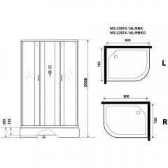 Душевая кабина Niagara Classic NG-33974-14RBK