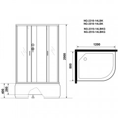 Душевая кабина Niagara Classic NG-2310-14LBK