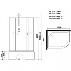 Душевая кабина Niagara Classic NG-2310-14LBKT