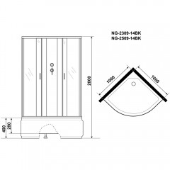 Душевая кабина Niagara Classic NG-2509-14BK