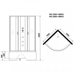 Душевая кабина Niagara Classic NG-2509-14BKG