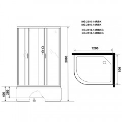 Душевая кабина Niagara Classic NG-2510-14LBK