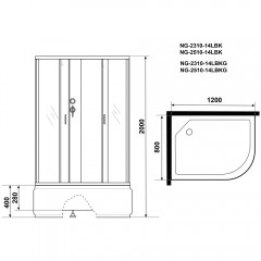 Душевая кабина Niagara Classic NG-2510-14LBKG