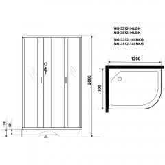 Душевая кабина Niagara Classic NG-3512-14LBK