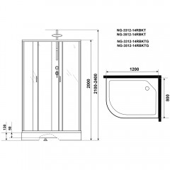 Душевая кабина Niagara Classic NG-3512-14RBKT