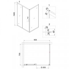 Душевое ограждение Niagara Nova NG-42-9AG-A70G