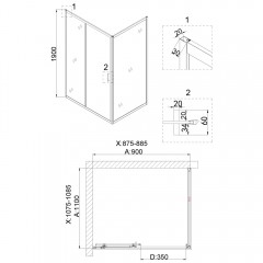 Душевое ограждение Niagara Nova NG-42-9AG-A110G