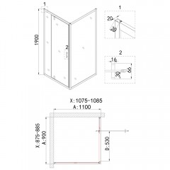 Душевое ограждение Niagara Nova NG-43-9AG-A110G