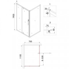 Душевое ограждение Niagara Nova NG-43-11AG-A70G