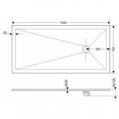 Поддон из искусственного камня Grossman Strong 100x70 GR-S170100Q