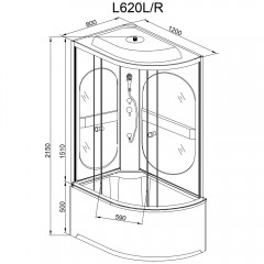 Душевая кабина Deto L620R