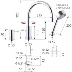 Смеситель на борт ванны Remer Minimal N48319MO