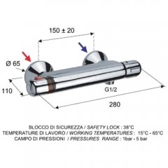 Смеситель для душа Remer Thermo H31 термостат