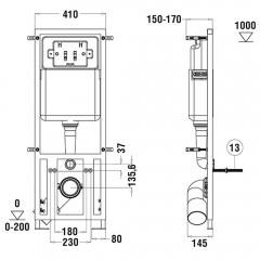 Инсталляция WeltWasser Marberg 410 SE + унитаз Bloomix Trend 1203 безободковый с сиденьем