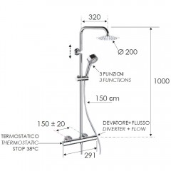 Душевая система Remer Elegance EQ32XUFM20 термостат