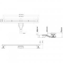 Трап душевой Esbano Slim S-LINE-60MB