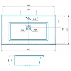 Тумба с раковиной ASB-Mebel Мирано 85