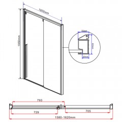 Душевая дверь Vincea Lugano VDS-1L160CL-1