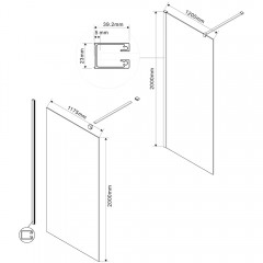 Душевое ограждение Vincea Walk-In VSW-1H120CG