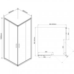 Душевое ограждение Vincea Garda VSS-1G900CLB