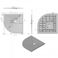 Поддон из искусственного камня Vincea VST-4SQ9090A