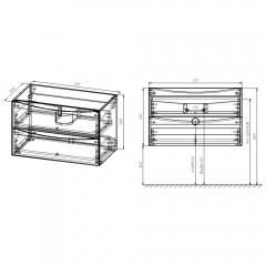 Тумба под раковину Vincea Mia 700 R.Wood VMC-2MC700RW