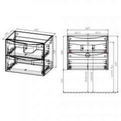 Тумба с раковиной Vincea Mia Slim 600 Beton