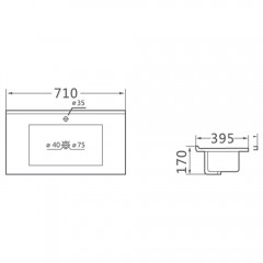 Тумба с раковиной Vincea Mia Slim 700 Beton