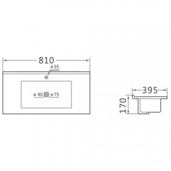 Тумба с раковиной Vincea Mia Slim 800 Beton