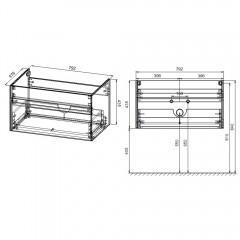 Тумба под раковину Vincea Chiara 800 N.Oak VMC-2C800NO