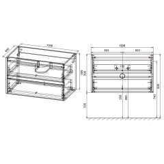 Тумба под раковину Vincea Gio 1000 R.Oak VMC-2G100RO