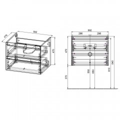 Тумба под раковину Vincea Luka 600 G.Stone VMC-2L600GS