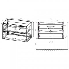 Тумба под раковину Vincea Mia 800 V.Oak VMC-2MA800VO