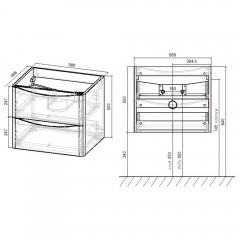 Тумба с раковиной Vincea Paola 600 G.White