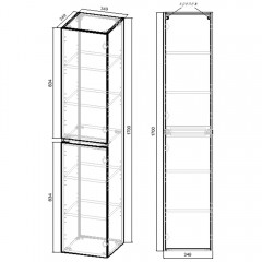 Пенал Vincea Norma 350 G.White VSC-2NF170GW