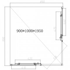 Душевое ограждение Vincea Slim-N VSS-4SN9010CL