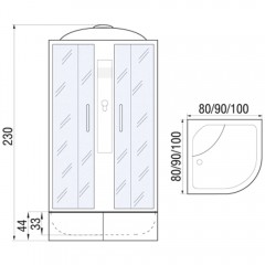 Душевая кабина River Desna XL 100/44 ТН