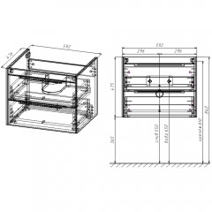 Тумба под раковину Vincea Chiara 2D 600 G.Stone VMC-2C2600GS