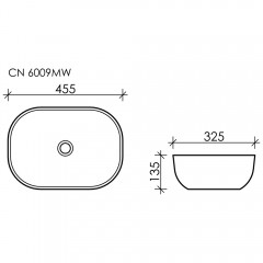 Раковина накладная Ceramica Nova Element CN6009MDH