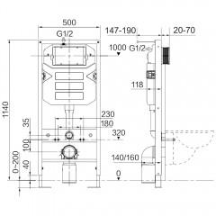 Инсталляция Ceramica Nova Envision + унитаз Metric CN3007_1001CH_1000