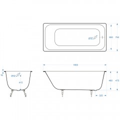 Ванна чугунная Delice France Aurora 160x75 DLR230604R-AS