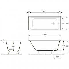 Ванна чугунная Delice France Camelot 180x80 DLR230616R